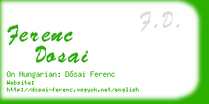 ferenc dosai business card